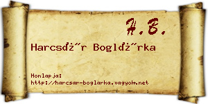 Harcsár Boglárka névjegykártya